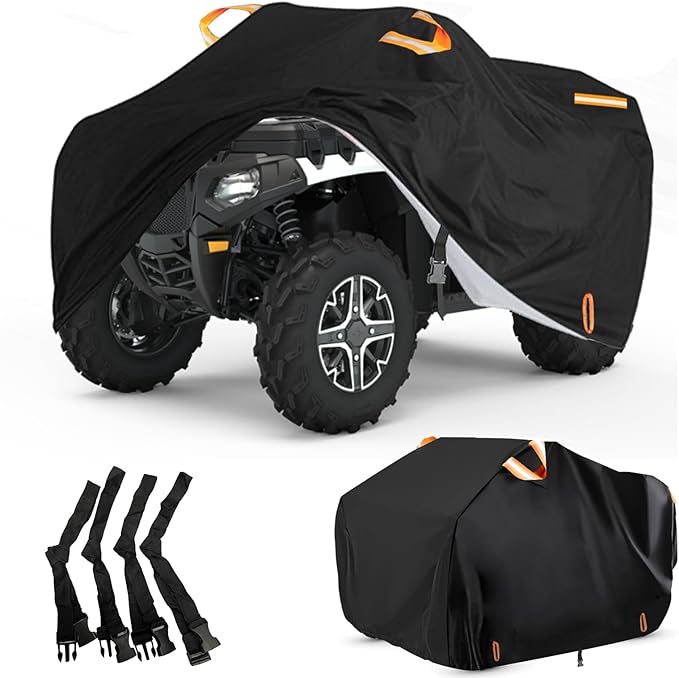 ATV Cover Waterproof Outdoor Heavy Duty, 300D Oxford 4 Wheeler Cover for Can-Am Outlander 450 570 650 850 1000R Polaris Sportsman 550 570, Quad Cover with Lock Buckles All Weather Protection
