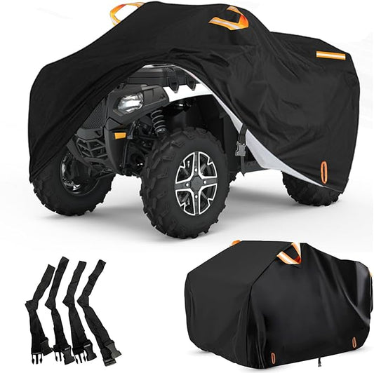 ATV Cover Waterproof Outdoor Heavy Duty, 300D Oxford 4 Wheeler Cover for Can-Am Outlander 450 570 650 850 1000R Polaris Sportsman 550 570, Quad Cover with Lock Buckles All Weather Protection