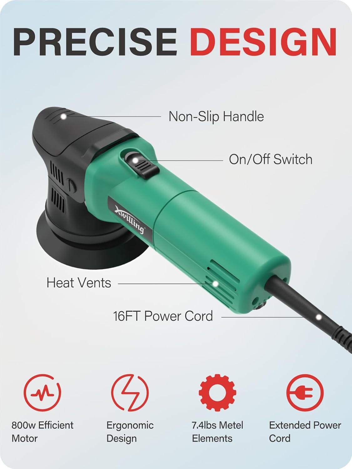 Buffer Polisher, 5-Inch 8MM Dual Action Random Orbital Car Polisher with 6 Variable Speed MAX5500 RPM, Car Detailing Kit for Car Detailing Polishing and Waxing