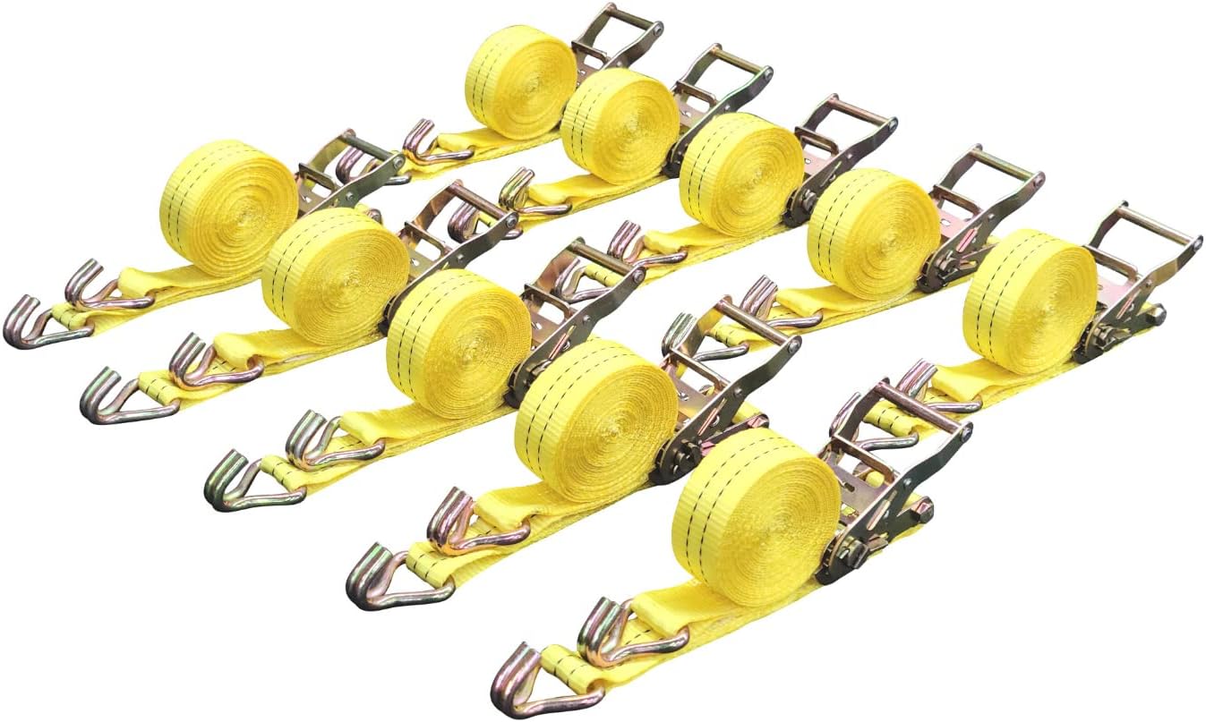 10 Pack 1.5" x15' Ratchet Strap 4400LB