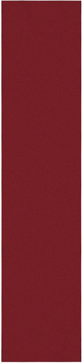 Ottomanson Hallway Runner Rug 2'7" x 12' Non Slip Solid Area Rugs Easy to Clean Laundry Rug Runner Durable & Pet Friendly Floor Carpet Runners for Hallways Entryway Living Room Kitchen, Red