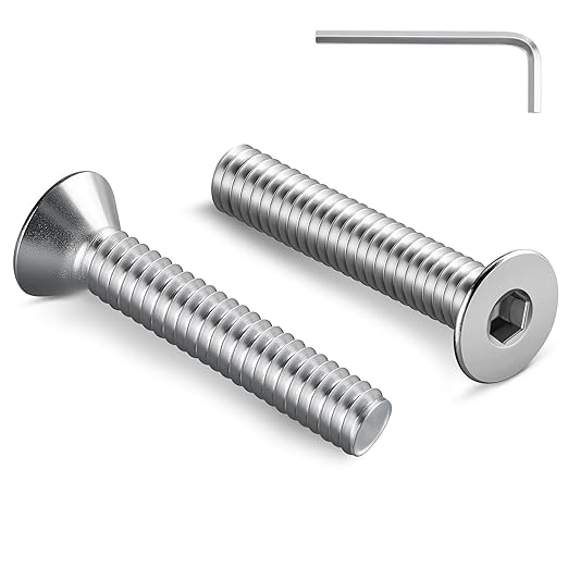5/16-18 Bolt, 5/16-18 x 1-1/4 Inch Flat Socket Head Screws 15Pcs, 304 Stainless Steel 18-8 Countersunk Bolts, Full Thread, with Hex Spanner