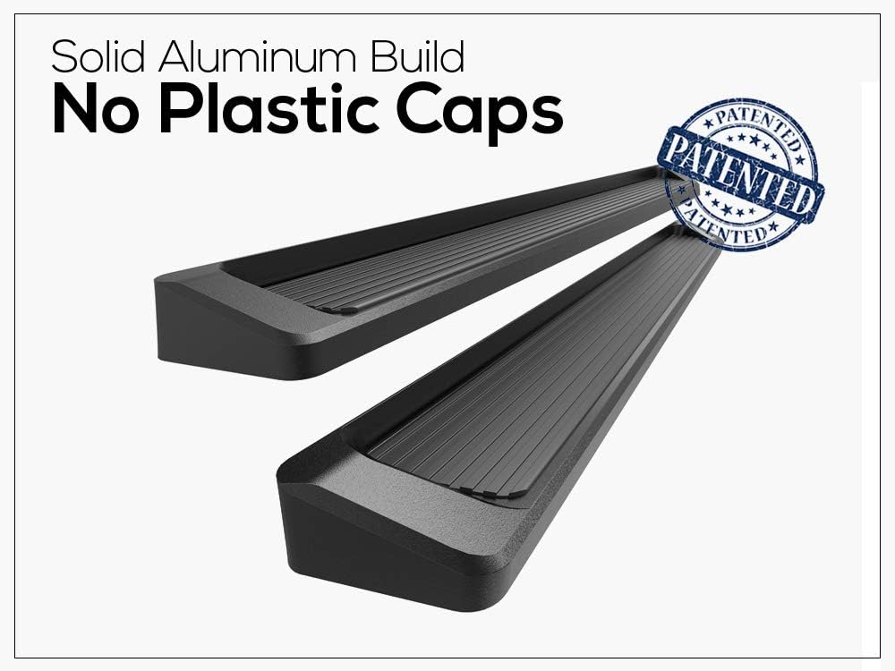 APS Black Running Boards Style Compatible with Ford F150 2015-2025 Regular Cab & F-250 F-350 Super Duty 2017-2025 (Nerf Bars Side Steps Side Bars)