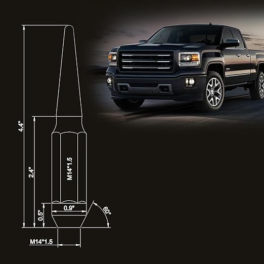 2 in 1 32PCS M14 x 1.5 Chrome Spike Lug Nuts with 1 Socket Key Compatible with 2015-2017 F-150 Expedition 2003-2016 F-250 F-350 1999-2019 Chevy Silverado Suburban Tahoe 2012-2022 Ram 1500 2500 3500