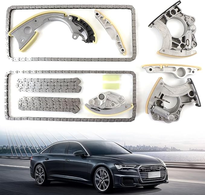 HJ01015A Engine Timing Chain Kit Compatible with AUDI Q5 A6 3.2L 3.0L V6 A8 S6 S7 S8 4.0 V8 CCAA CALA Engine Timing Set Replace # HJ01015A