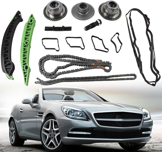 2710503347 M271 Engine Timing Chain Kit w/Camshaft Adjuster Compatible with Benz W203 W204 SLK250 E250 M271 C200 S212 C180 After-Market Parts 2710301163 2710503447