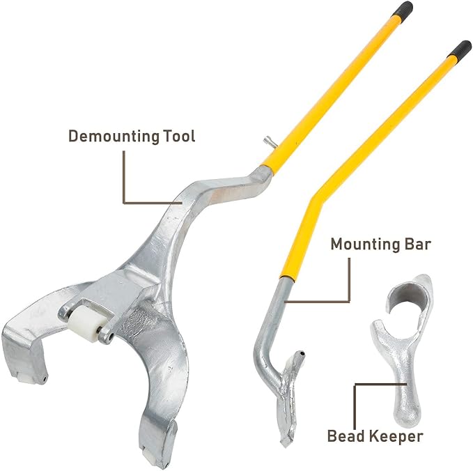 BLACKHORSE-RACING 22.5" to 24.5" Tire Changer Mount Demount Removal Tool Tubeless Truck Extra Bead Keeper Yellow