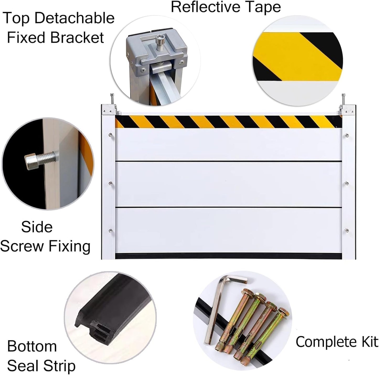 Reusable Heavy Duty Aluminum Flood Barriers for Home Exterior, Flood Protection Barriers Water Barrier Door Quick Detachable Garage Doors Detachable Mobile Rain Water Baffle ( H 47.2 inch L 18FT)