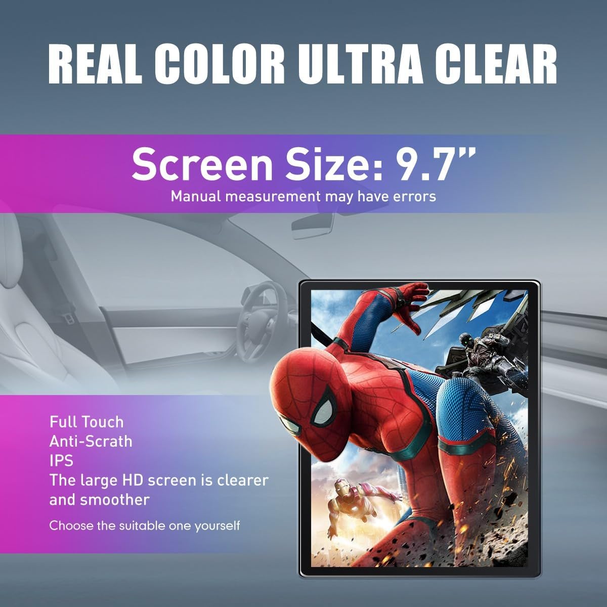 Kunfine Tesla Style Car CarPlay Android Auto Navigation Stereo GPS Radio Reverse Camera 9.7" IPS Touchscreen Headunit Tablet Media Player For Peugeot 301 13-22, if Applicable Octa Core 4G+64G Advanced