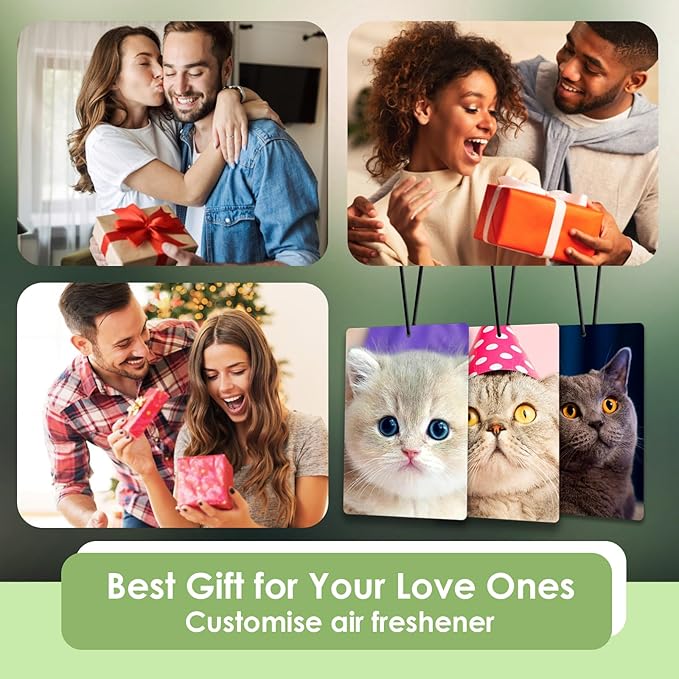 Custom Air Freshener for Car - Double Sided Photo Personalized Car Scents Air Freshener, Smell Air Fresheners With Picture for Wardrobe, Bathroom,Hanging Ornaments (Rectangle)