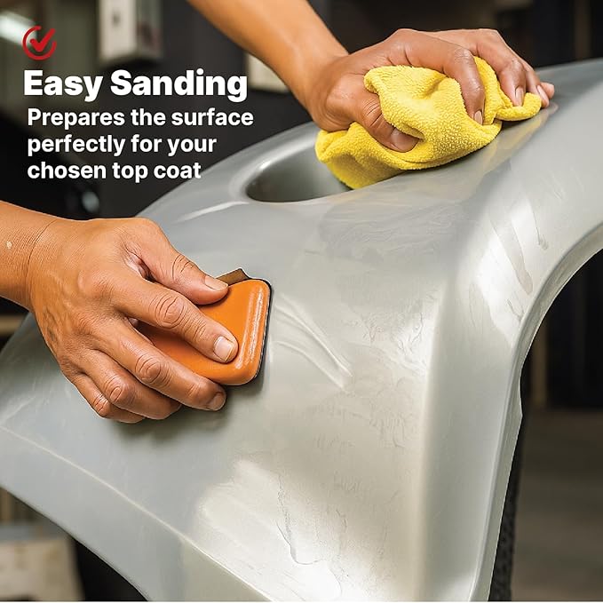 LAUCO High-Building Primer Surfacer Grey 13oz Aerosol Spray Can with Aerosol Spray Gun - Pack of 6 - For Automotive and Industrial Use