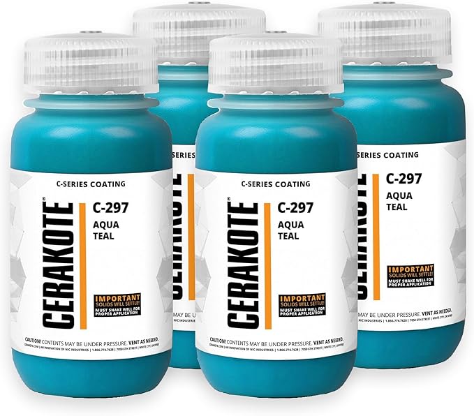 CERAKOTE® (AIR CURE C-Series AQUA TEAL (128 oz) C-297G - Our Ceramic Technology Combines Performance with Color on All- Metals, Polymers + More