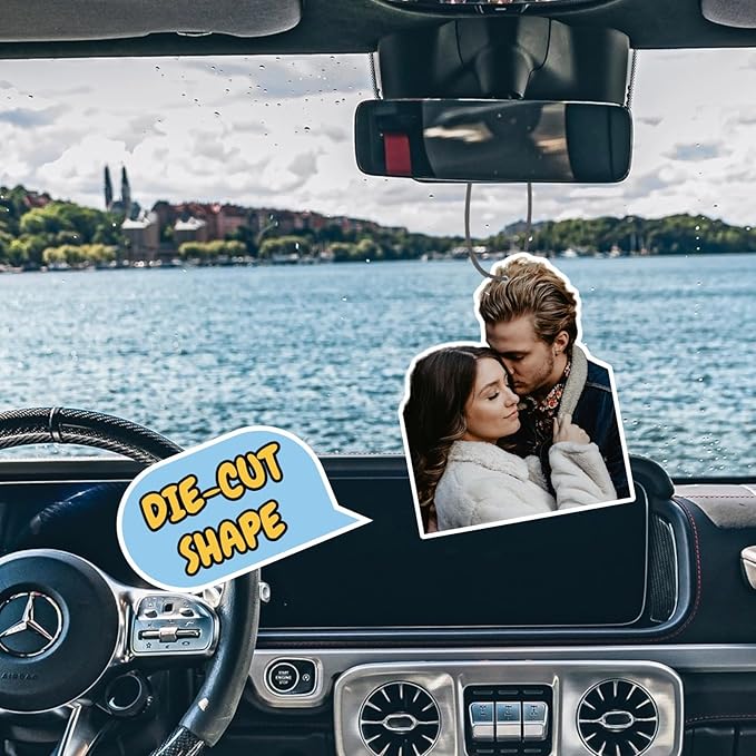 Custom Car Air Freshener - Double Sided Photo Personalized Smell Fresheners With Picture Text for Car Wardrobe Bathroom (Crop - 6 Pcs 1 Set)