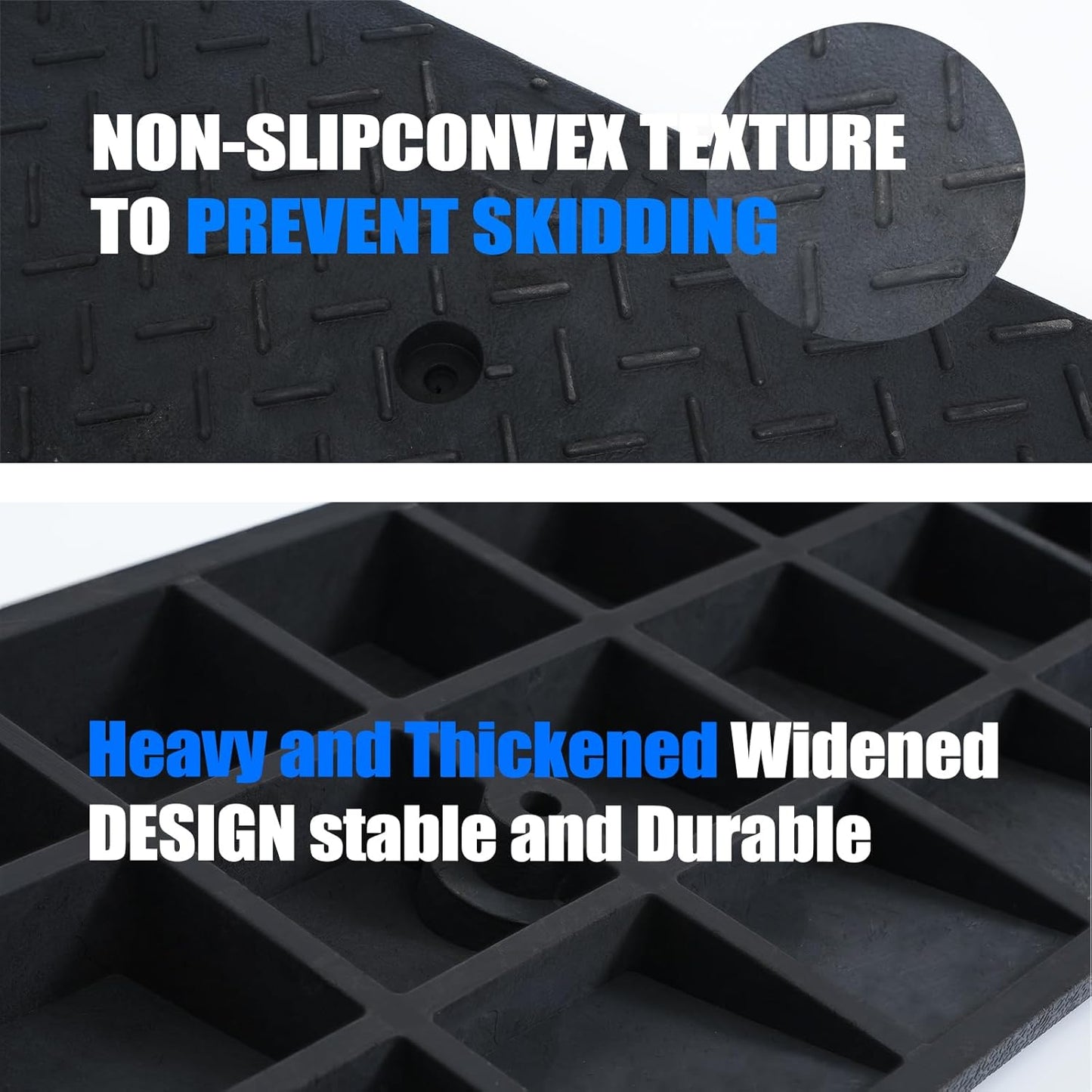 2 Pack 3.5'' Rise Rubber Curb Ramp Heavy Duty Loading Rubber Curb Ramps 3 Tons Driveway Ramp Car Slope Ramp for Loading Dock Bike Vehicle Warehouse Sidewalk Wheelchair (3.5" H)