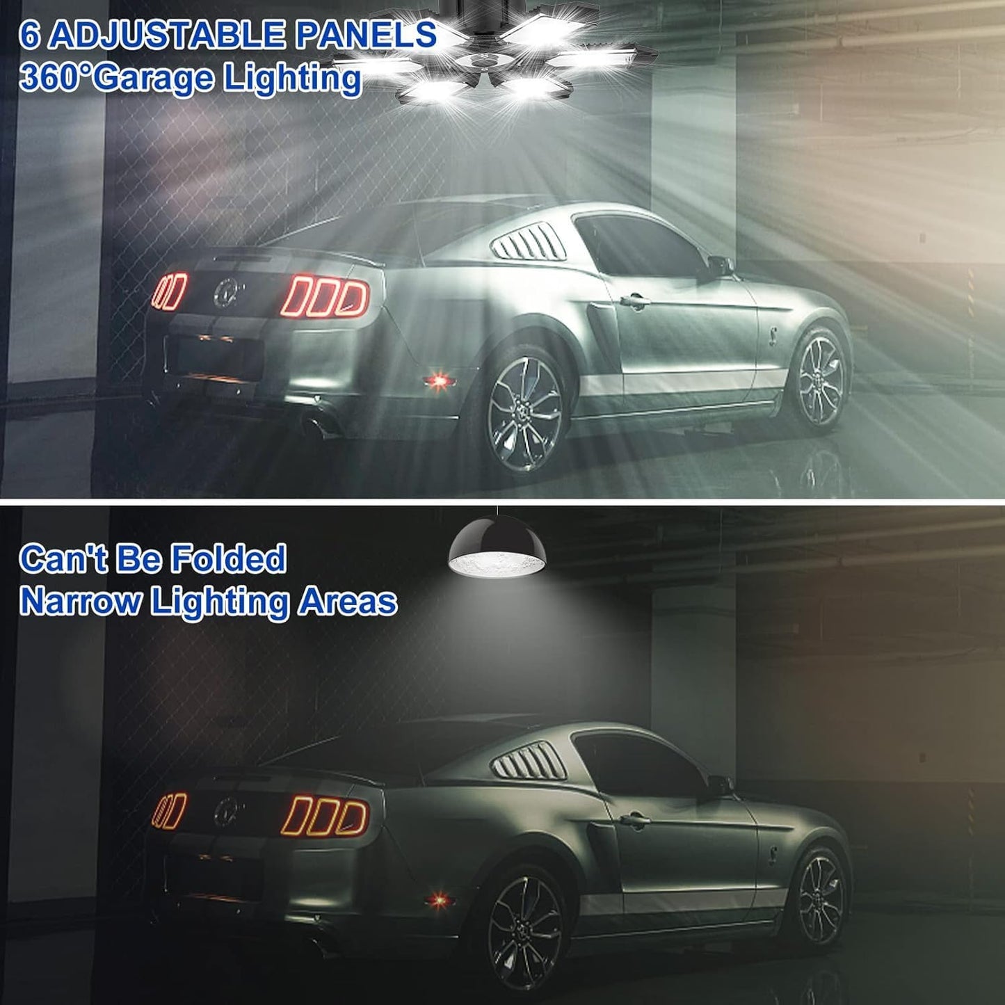 4 Pack LED Garage Lights,220W Super Bright Ceiling Led Shop Lights,Deformable Scew in E26 Base Garage Light for Basement Warehouse Workshpo