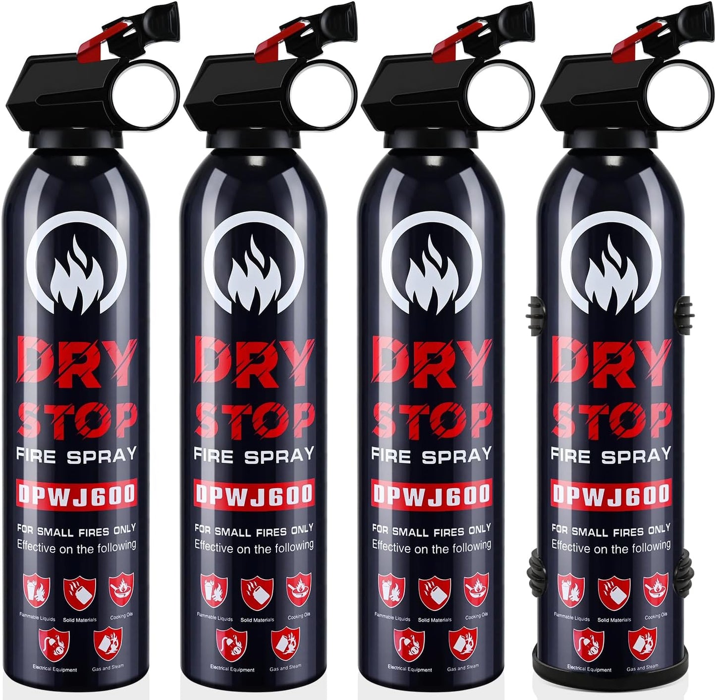 4 Pack Dry Powder Fire Extinguisher - Portable Dry Chemical Fire Extinguisher for Home, Car, Garage, Kitchen - Works on Electrical, Grease and More