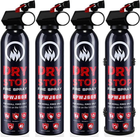 4 Pack Dry Powder Fire Extinguisher - Portable Dry Chemical Fire Extinguisher for Home, Car, Garage, Kitchen - Works on Electrical, Grease and More
