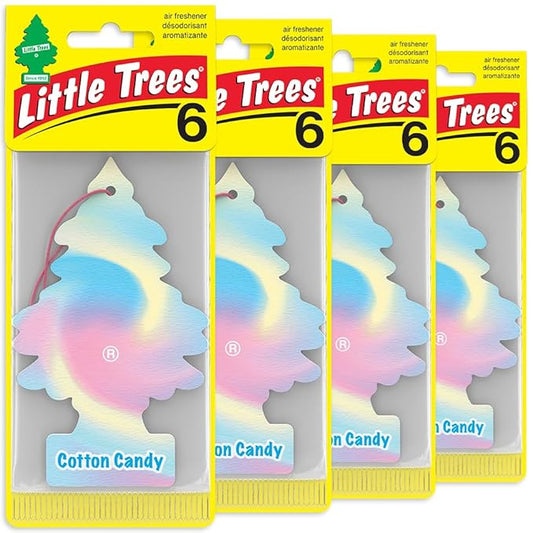 LITTLE TREES Car Air Freshener | Hanging Tree Provides Long Lasting Scent for Auto and Home | Cotton Candy, 24 Air Fresheners