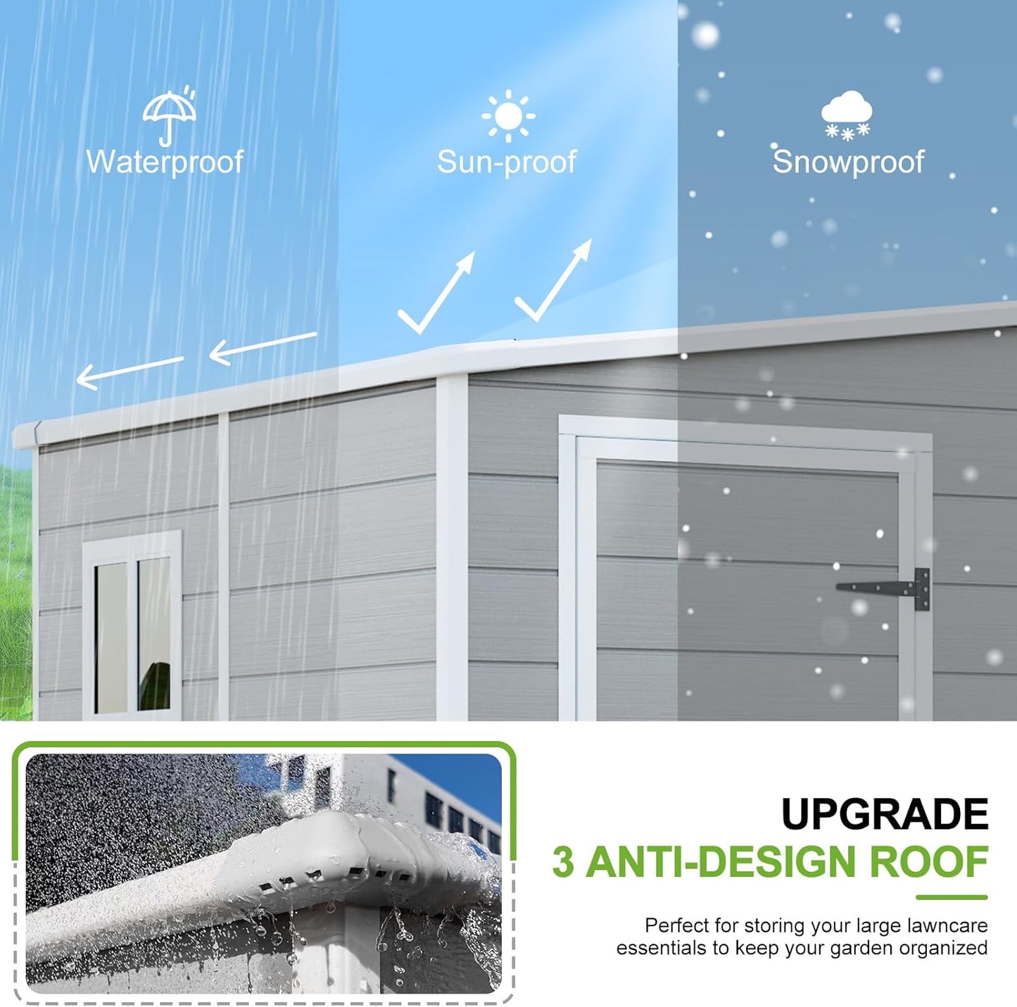 5x4 Shed Resin Outdoor Storage with Floor Included, Waterproof Lockable Small Plastic Garden Tool Shed Cabinet