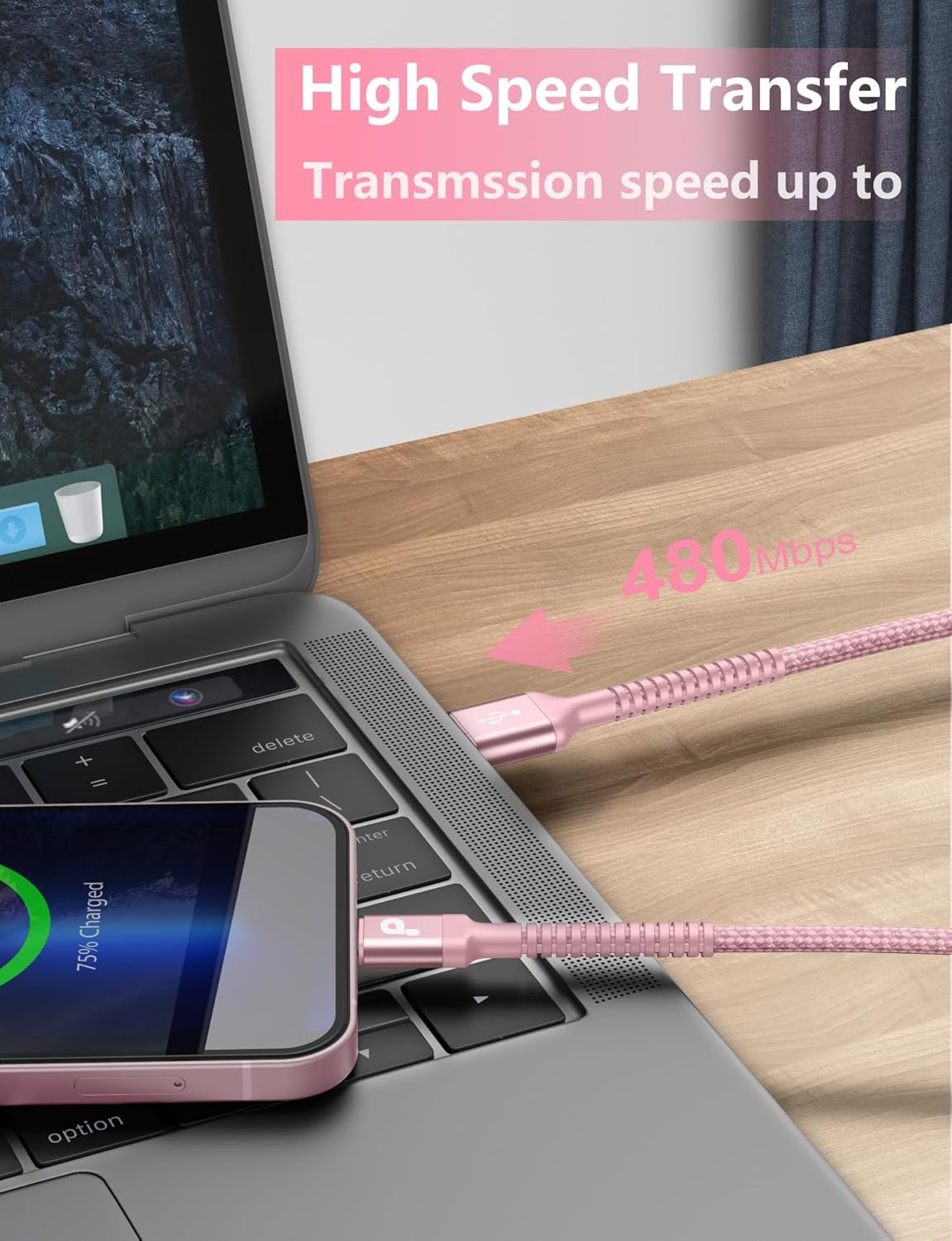 Long iPhone Charger 10FT, 2Pack Lightning Cable [Apple MFi Certified] iPhone Charger Cord USB to Lightning Cable Compatible with iPhone 14/13/12/11 Pro Max/XS MAX/XR/8/7/Plus/6S/5S/iPad (Pink)