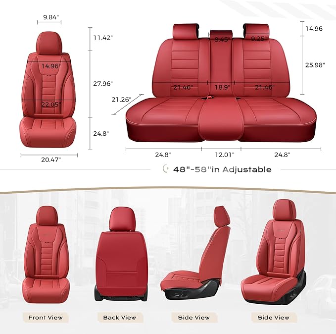Coverado Car Seat Covers, Front Covers for Cars, Car Seat Cover Front Seats, Automotive Seat Cover, Waterproof, Leather Car Seat Cushion, Universal Interior Covers Seat Protectors for Most Cars