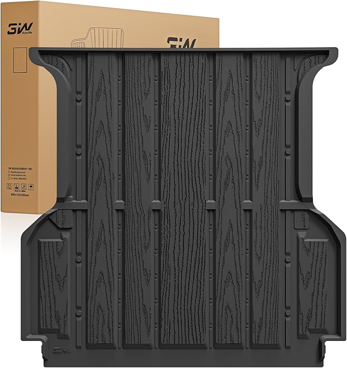 3W Truck Bed Mat for Ford Ranger (5FT, 59.6" Bed) 2025 2024 Vehicle Bed Mat, Vehicle Bed Mat Custom Fit Flush All Weather Protection TPE Pickup Car Bed Cargo Trunk Liner for Ranger