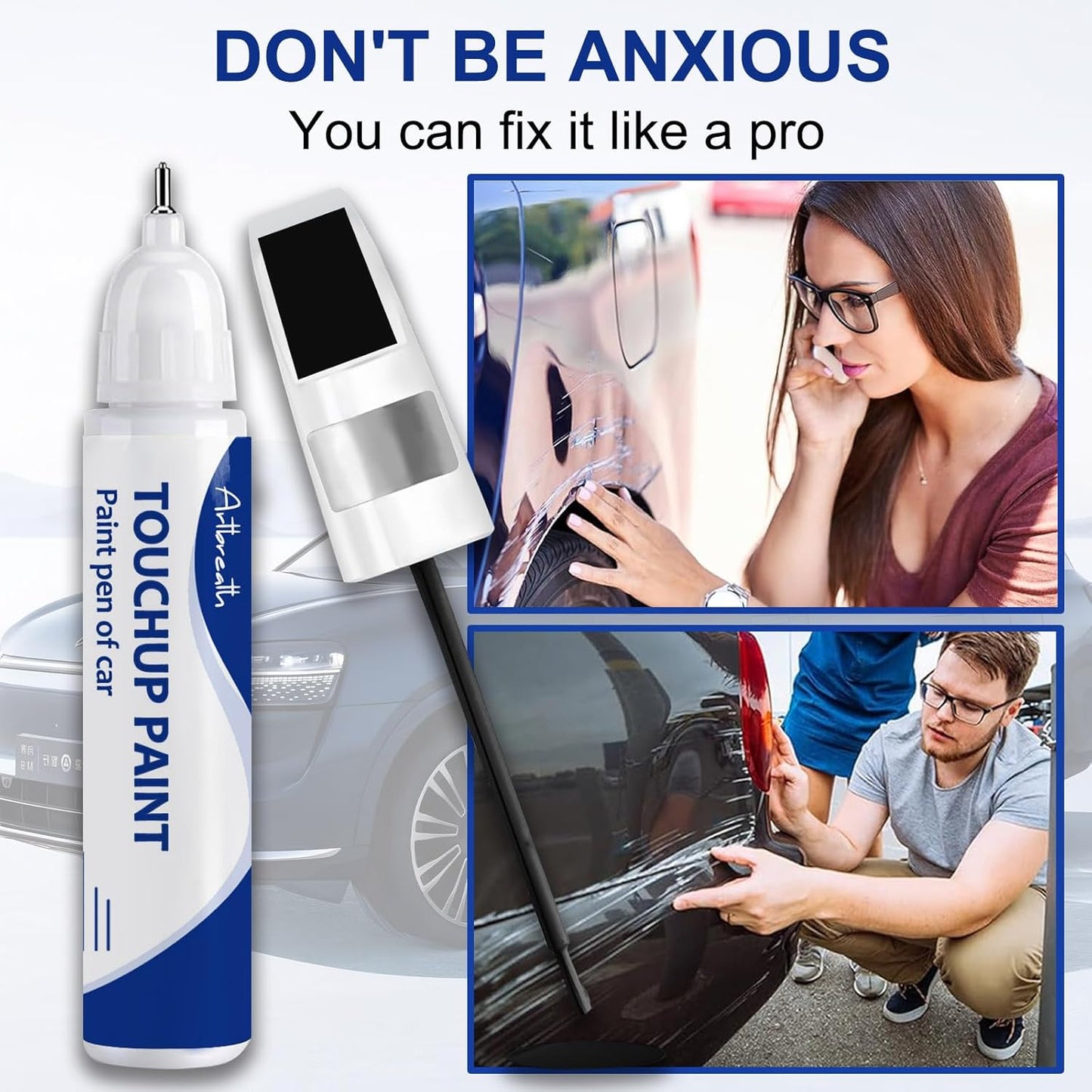 Shadow Black(G1) Touch Up Paint for Ford -Exact Match–Chips and Nicks Car Paint Scratch Repair Kit Automotive Paint Pen for F-150/Mustang/Transit/Explorer/Ranger/Escape/Edge