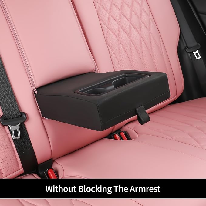 EKR Rav4 Seat Covers Custom Fit for Toyota Rav4 2019 2020 2021 2022 2023 2024 2025 LE,XLE,XLE Premium,Limited, Leather Truck Seat Cover Full Set for SUV,Faux Leather(Pink)