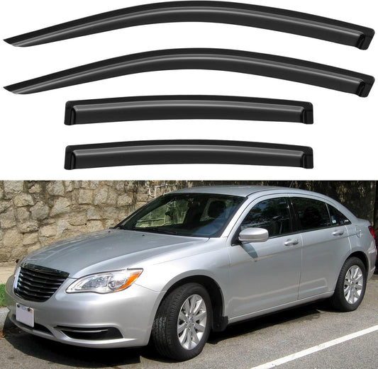 Window Visors Rain Guards for 2011 2012 2013 2014 Chrysler 200, Out-Channel Window Vent Wind Deflectors Visors Shades for 2007-2010 Chrysler Sebring