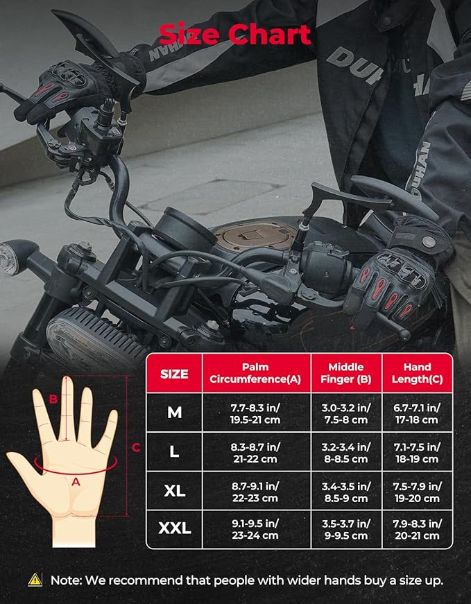 KEMIMOTO Winter Motorcycle Gloves, Rainproof Riding Warm Gloves with Touchscreen for Motorcycle Riding, ATV, UTV, Snowmobile Black-Carbon XXL