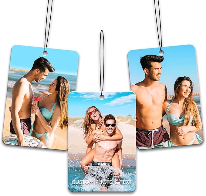 Custom Air FreshenerCar-Double Sided photo Personalized Air FreshenerCar Multiple Fragrances DecorationsWardrobe,Bathroom,Hanging Ornaments(Unique Scented Gift)(Rectangle)