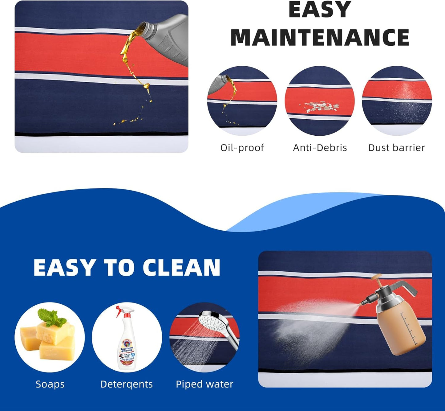 Motorcycle Mat, 78" L x 31" W Motorcycle Garage Mat Waterproof, Non-Slip, Heavy-Duty Surface for Display Decoration, ATVs & Workshop Use – Easy to Clean & Reusable