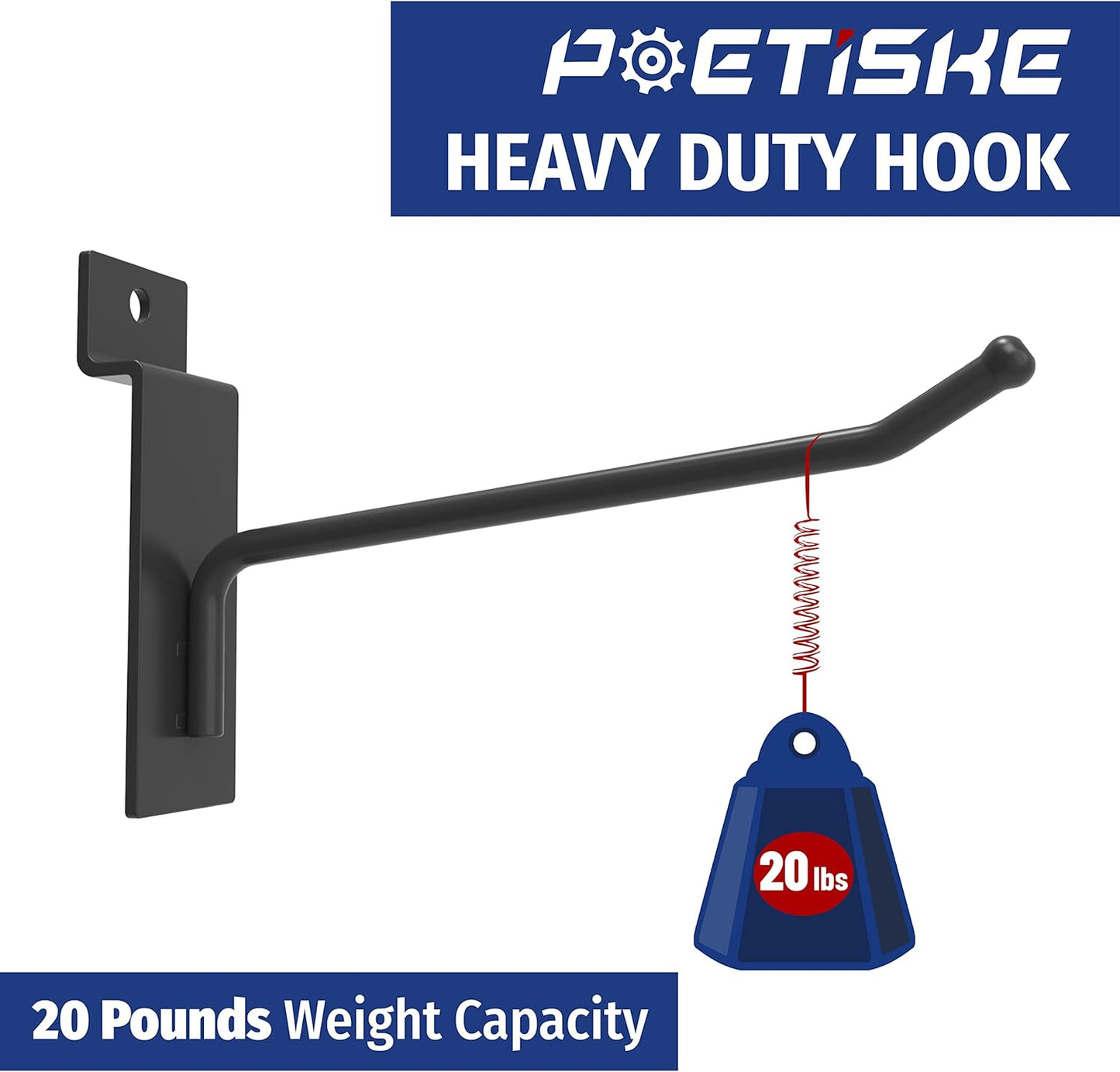 unp POETISKE Slatwall Hooks 32PC 10 Inch Slatwall Accessories Slatwall Panel Hooks Garage Organization Slat Wall Hooks Heavy Duty Pegboard Gridwall Hooks Display Hooks for Retail Black