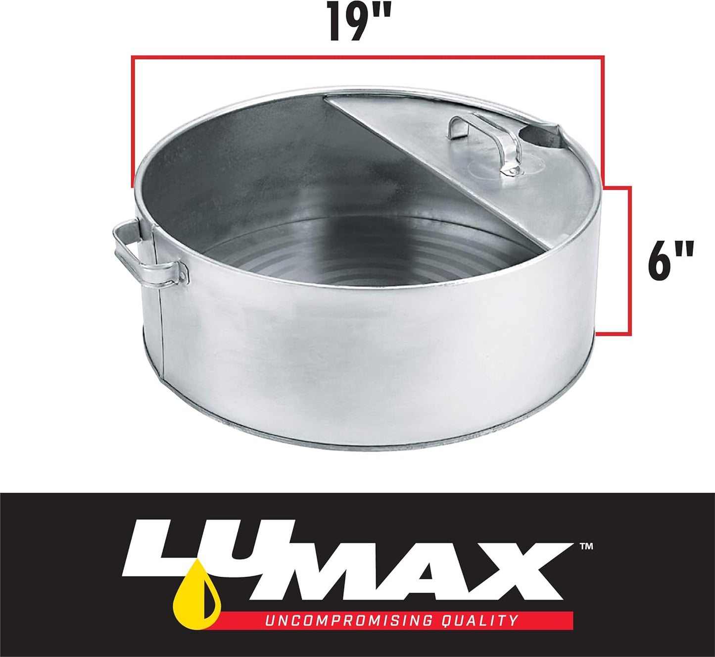 LUMAX LX-1710 Silver 6 Gallon (23 L) Galvanized Drain Pan, Heavy Duty Construction for Rugged Use, Zinc Galvanized for Corrosion-Resistant