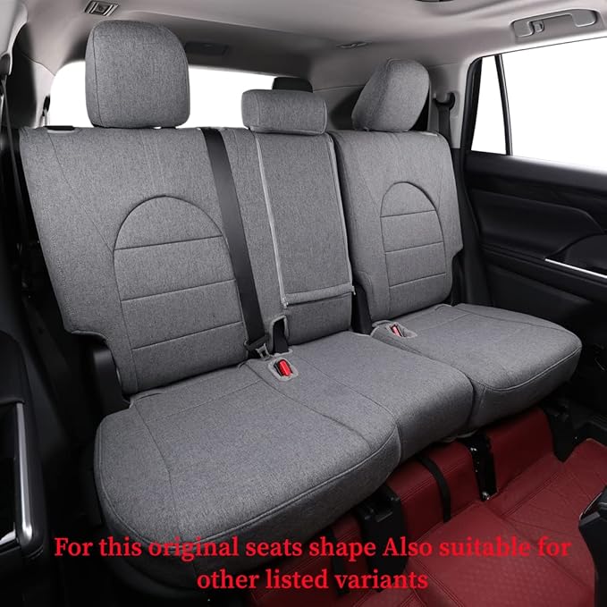 coverdream 4Runner Seat Covers Custom Fit for 2010-2024 Toyota 4Runner (7-Seater,3-Row),Full Coverage,Airbag Compatible Polyester Seat Protector(Full Set,Gray)