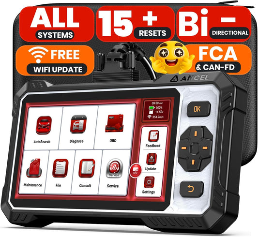 ANCEL OBD2 Scanner FX6100 Bidirectional Scan Tool, All Systems Car Scanner Diagnostic Tool with Active Test, 15+ Reset Services, Oil Light/EPB/BMS/ABS Bleeding/SAS Reset, CAN-FD, AutoVIN, Free Update
