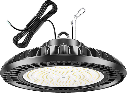 400W LED High Bay Light 56000LM 5000K 120VAC UFO Light IP65 Waterproof Dimmable Commercial Bay Lighting for Workshop|Garage|Factory -ETL&DLC Listed