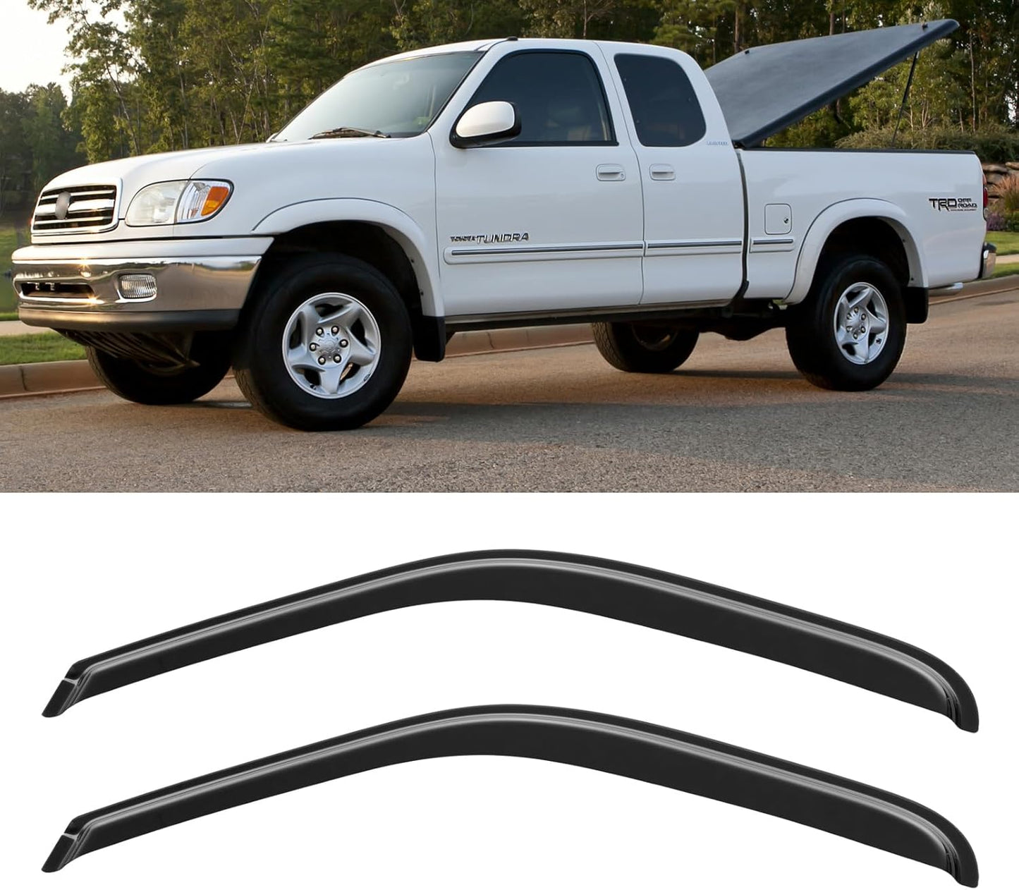 Window Visors Rain Guards for 2000-2006 Toyota Tundra Access Cab, Out-Channel Window Vent Wind Deflectors Visors Shades for 00-06 Tundra Regular Cab, for 2 Front Doors