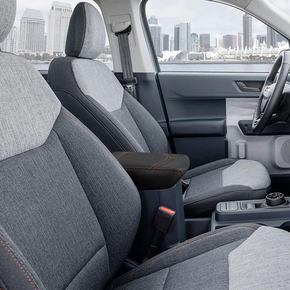 Muslogy Center Console Armrest Cover Compatible with Ford Maverick XL XLT Lariat 2022-2025 Accessories Cushion Pad Armrest Lid Protector Prevent Pets Scratches Regular Thick(Black)