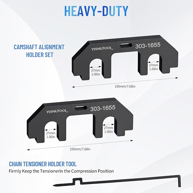 303-1655 7-Piece Camshaft Holding Alignment Timing Tool, Compatible with Ford 3.5L EcoBoost Upgraded GT F-150 Expedition Lincoln Navigator, with Cylinder Head Screw Removal Socket