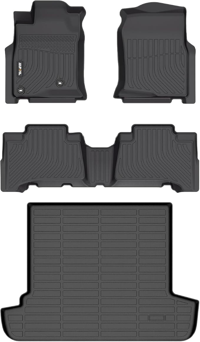 AIPOIL® Floor Mats & Cargo Liner Set for 2003-2009 Toyota 4Runner 5 Seats All Weather Protection TPE Anti-Slip Automotive Full Set Custom Car Mats Accessories - Black
