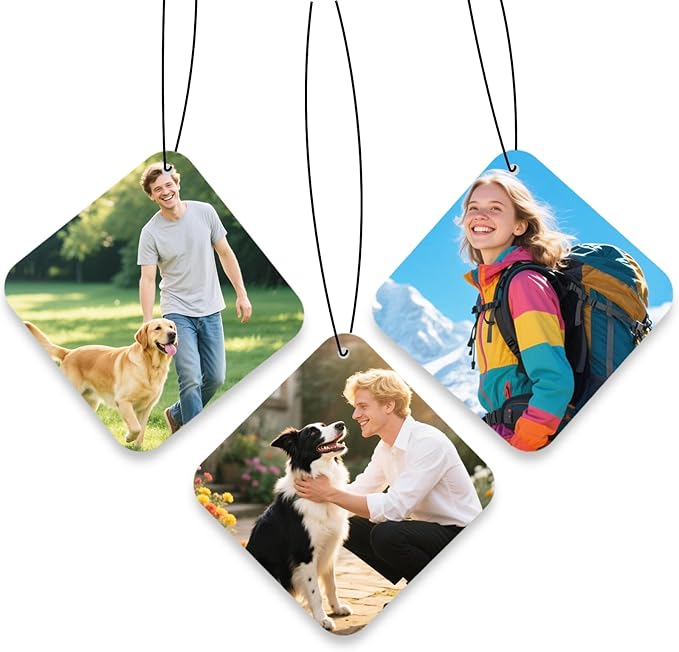 Custom Air fresheners with Picture,Personalized Air Freshener for Car,Cute Hanging Car Air Fresheners for Women,Double-sided Photo Printing Hanging Car Scents 30 scents available