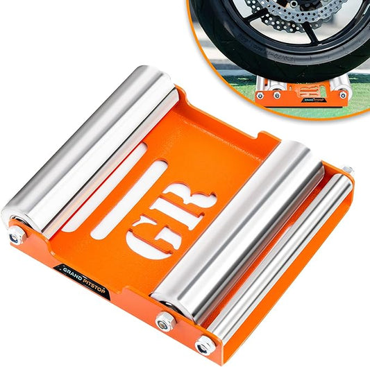 Grand Pitstop Motorcycle Wheel Cleaning Stand - Paddock Stand Replacement - Wheel Roller Stand for tire Cleaning & Chain Lubrication - GRoller Medium (Bikes < 485 lb & Tyre Width <180 mm)
