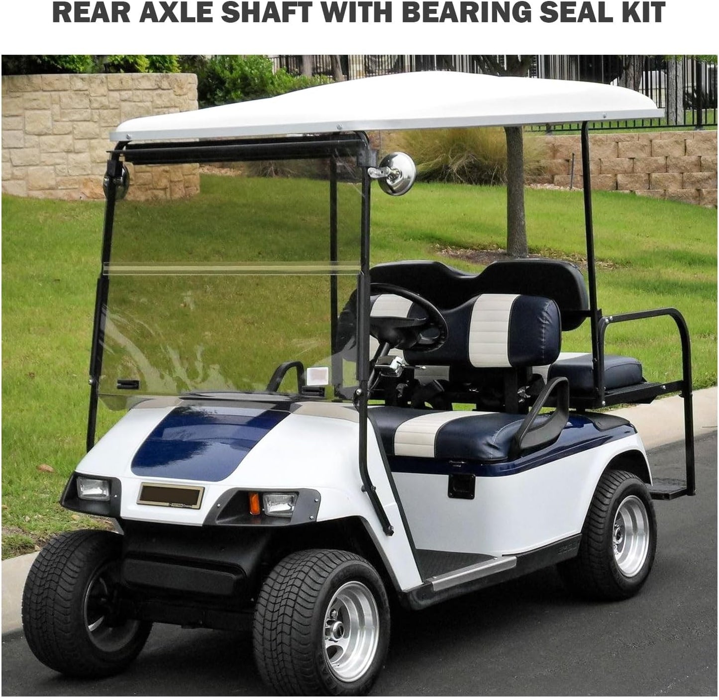 LOSTAR Golf Cart Driver/Passenger Side Rear Axle Shaft with Bearing Seal Kit Compatible with 1994-2013 EZGO TXT Medalist Replacement OEM# 20377G11 20377G12