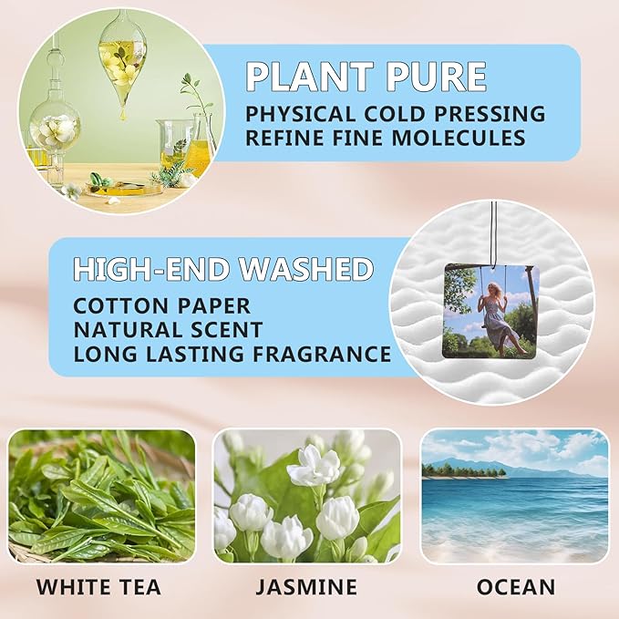 Custom Photo Car Air Fresheners with Picture- Personalized Scented Gifts for Girls Women & Men with New Car etc Various Smell, Mirror Hanging Accessories for Your Cars(Rectangle)