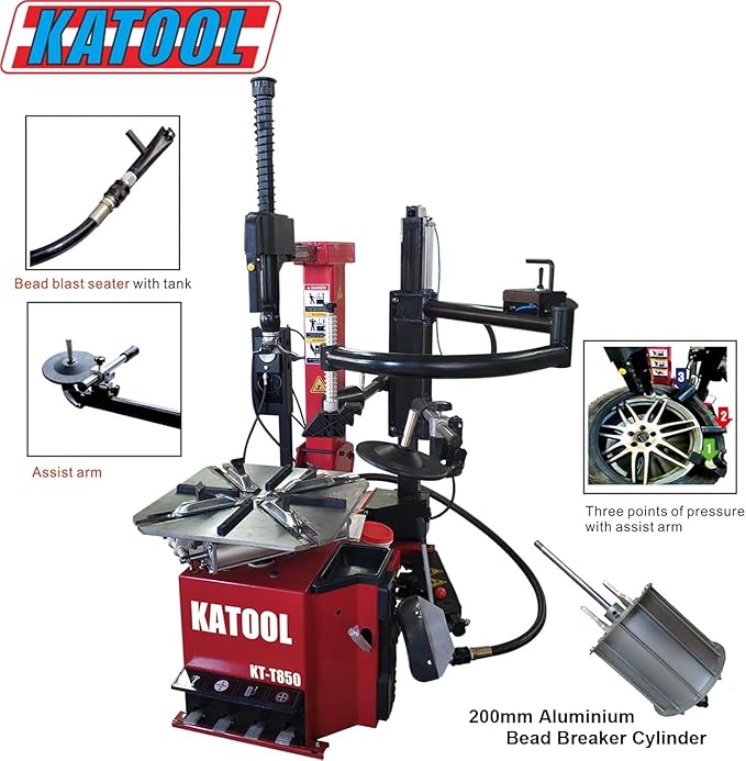 KATOOL 2.0HP Tilt Back Tire Changer Machine Combo with Bead Blaster 28" Turn Table Tire Machine Wheel Balancer Machine Tire Changer Wheel Changers Machine (tilt Back Combo)