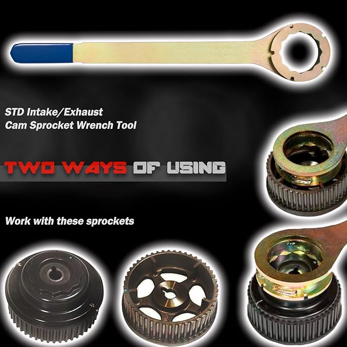 Intake/Exhaust Cam Sprocket Wrench Tool & Crank Pulley Wrench Holder Tool with Screws & Engine Cam Gear Lock/Camlock Tool Kit for Subaru STD