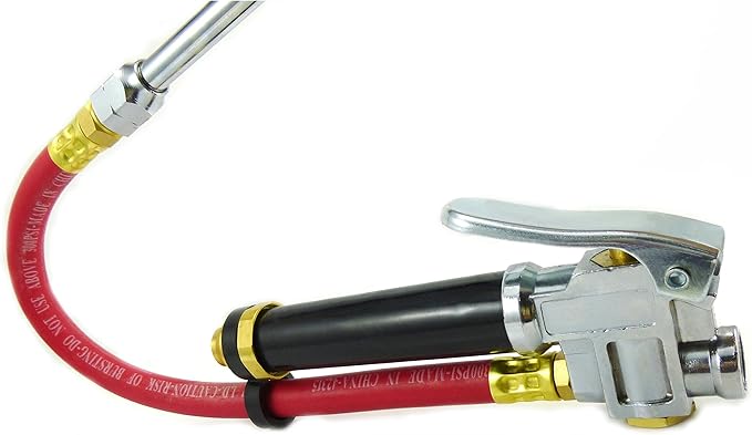 Dual Foot Chuck Inflator with 12“ Rubber Hose, 1/4" Female NPT. D-TG-6