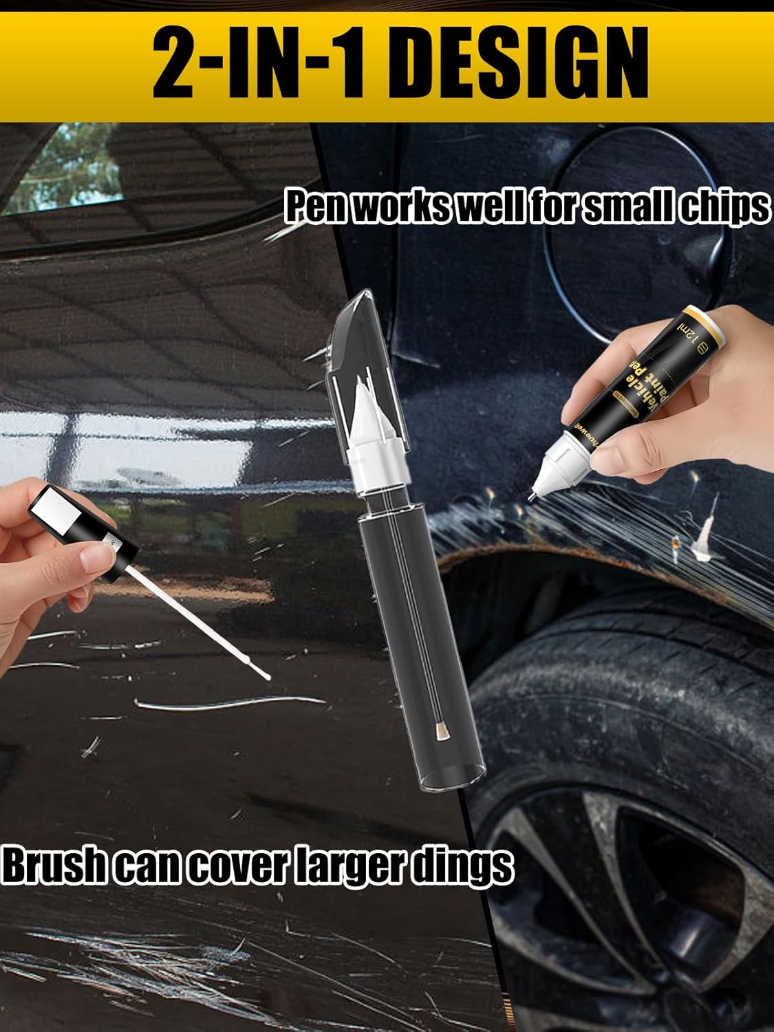 (149/9149) Polar White Touch Up Paint Compatible with Mercedes-Benz, Exact Match Car Paint Pen Automotive Scratch Repair Remover Kit Quick & Easy Solution for Vehile Chips and Nicks