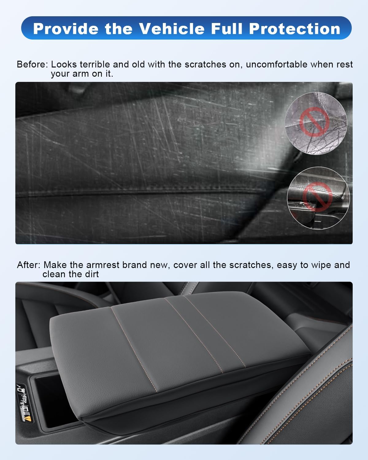 CDEFG for 2024-2025 Honda Prologue Center Console Cover for 2024-2025 Honda Prologue Accessories Armrest Cover 2024-2025 Prologue Middle Console Pad Arm Rest Cushion Leather Cover